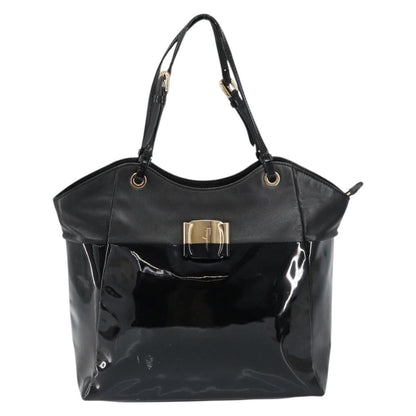 Salvatore Ferragamo Vala tote Patent Leather, BLACK, PATENT_LEATHER, Tote bag
