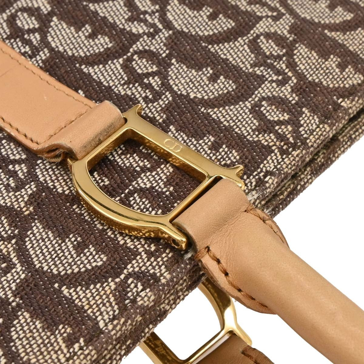 Christian Dior Trotteur Tote Bag Canvas, BROWN, CANVAS, Tote bag