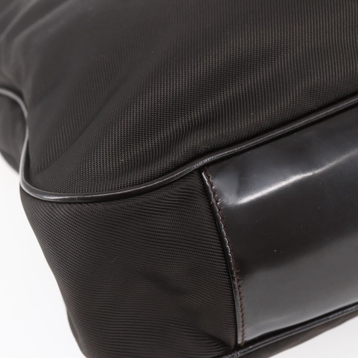 Gucci Vintage Bamboo Handle Bag Nylon, BROWN, NYLON, Handbag