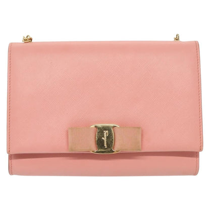 Salvatore Ferragamo Ginny Crossbody Bag Leather, PINK, LEATHER, Shoulder bag