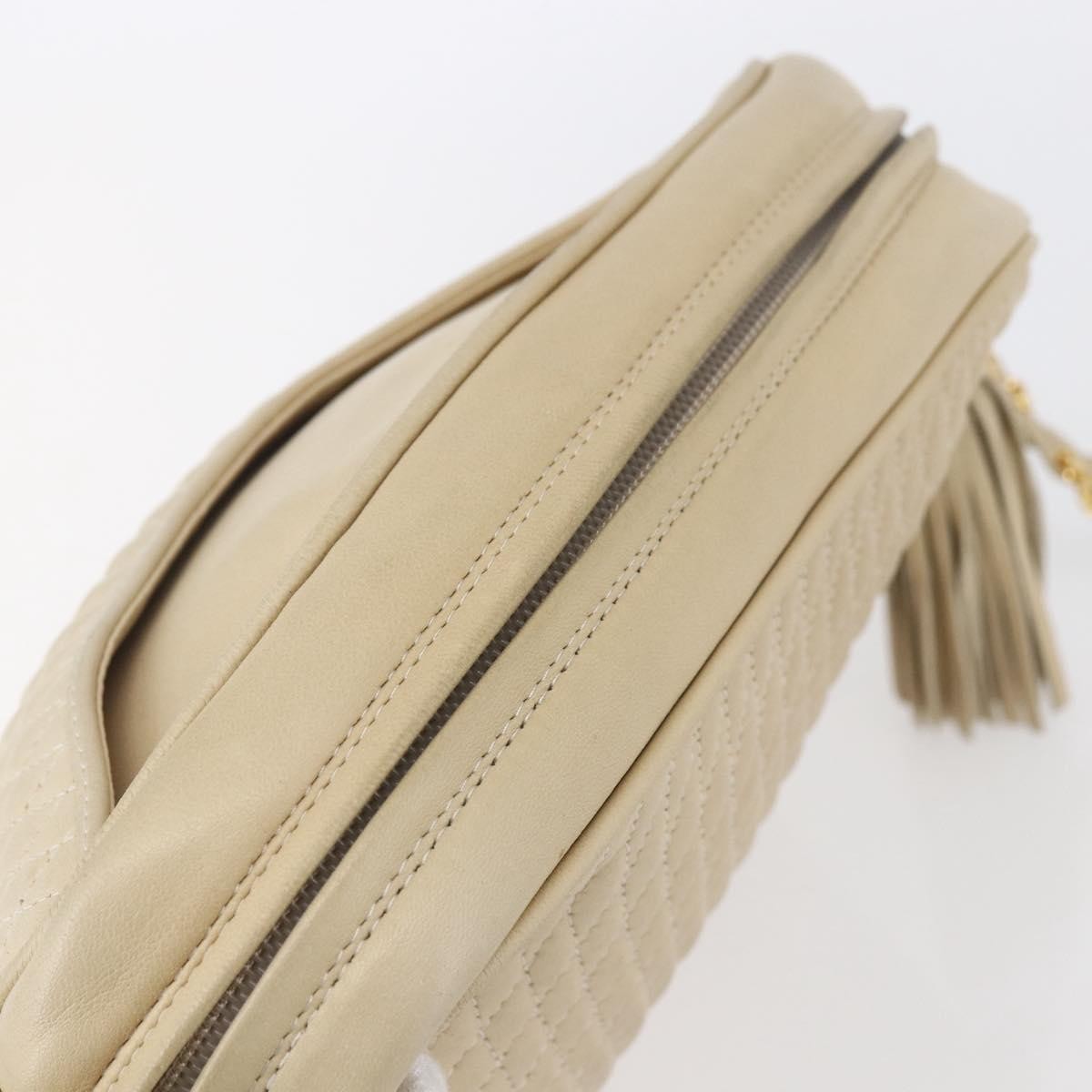 Bally Vintage Shoulder Bag Quilted leather, ECRU, LEATHER, Shoulder bag