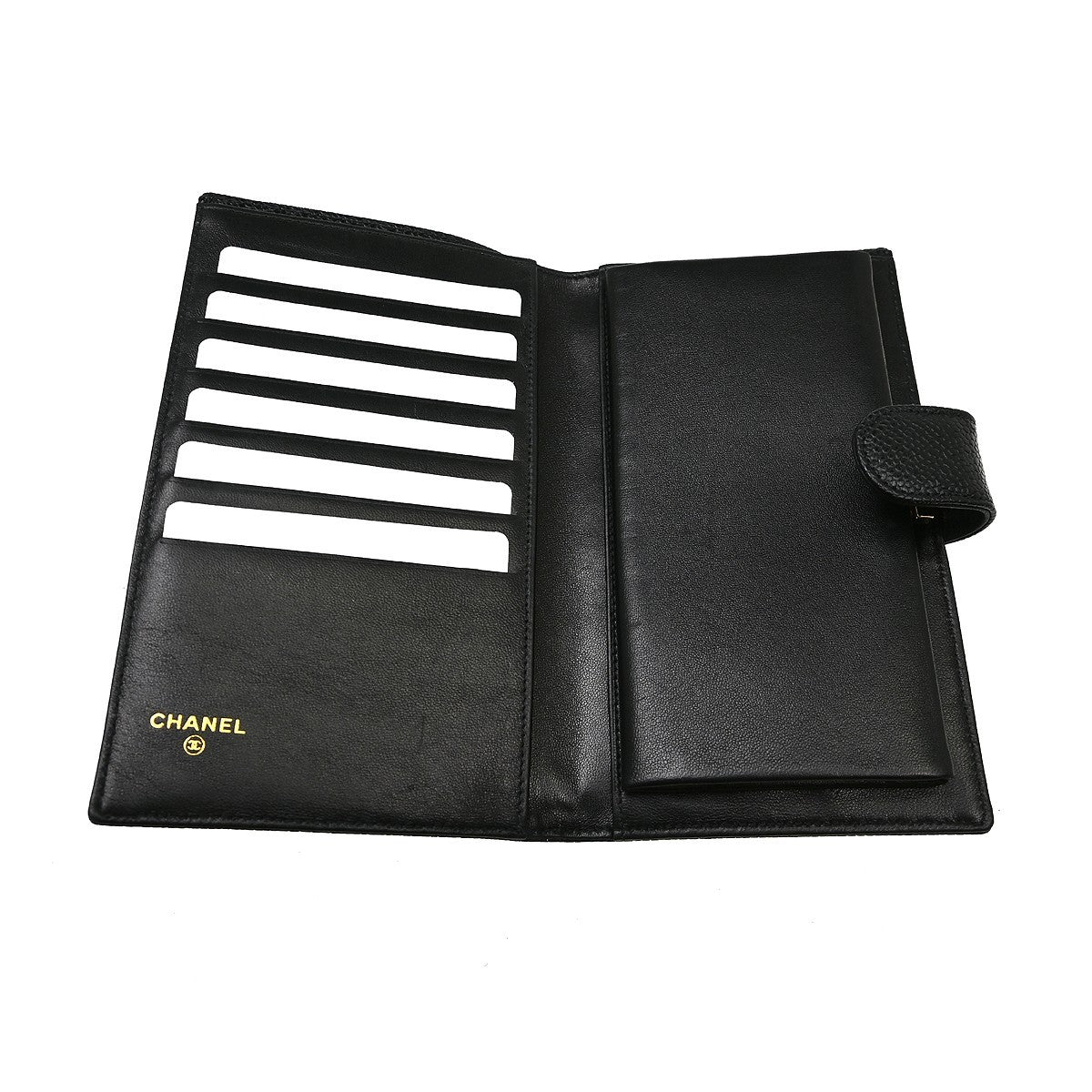 Chanel Timeless CC French Wallet Caviar, Black, Calfskin, Wallet
