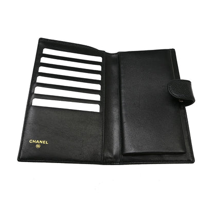 Chanel Timeless CC French Wallet Caviar, Black, Calfskin, Wallet