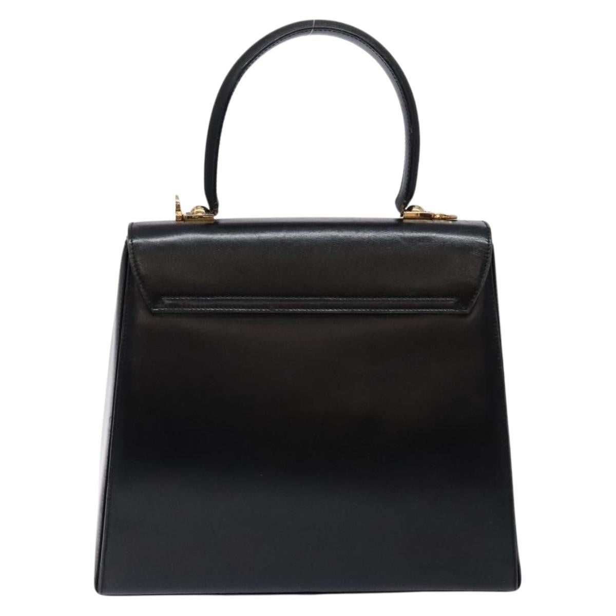 Salvatore Ferragamo Gancini Convertible Top Handle Bag Leather, BLACK, LEATHER, Handbag