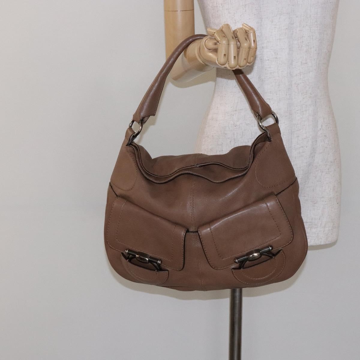 Salvatore Ferragamo Vintage Handbag Leather, BROWN, LEATHER, Handbag