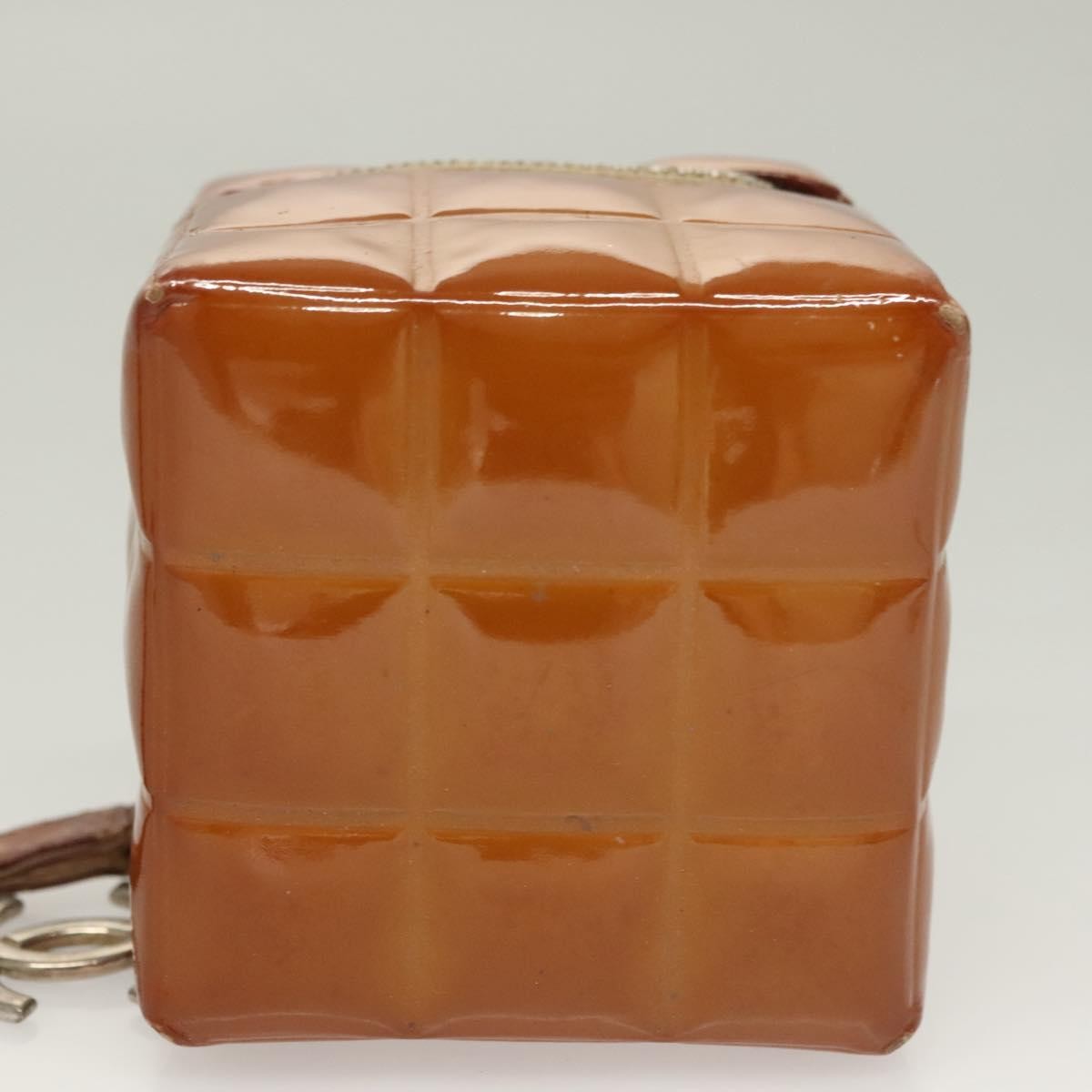 Chanel Rubiks Cube Wristlet Quilted Patent, BROWN, PATENT_LEATHER, Clutche & pouche