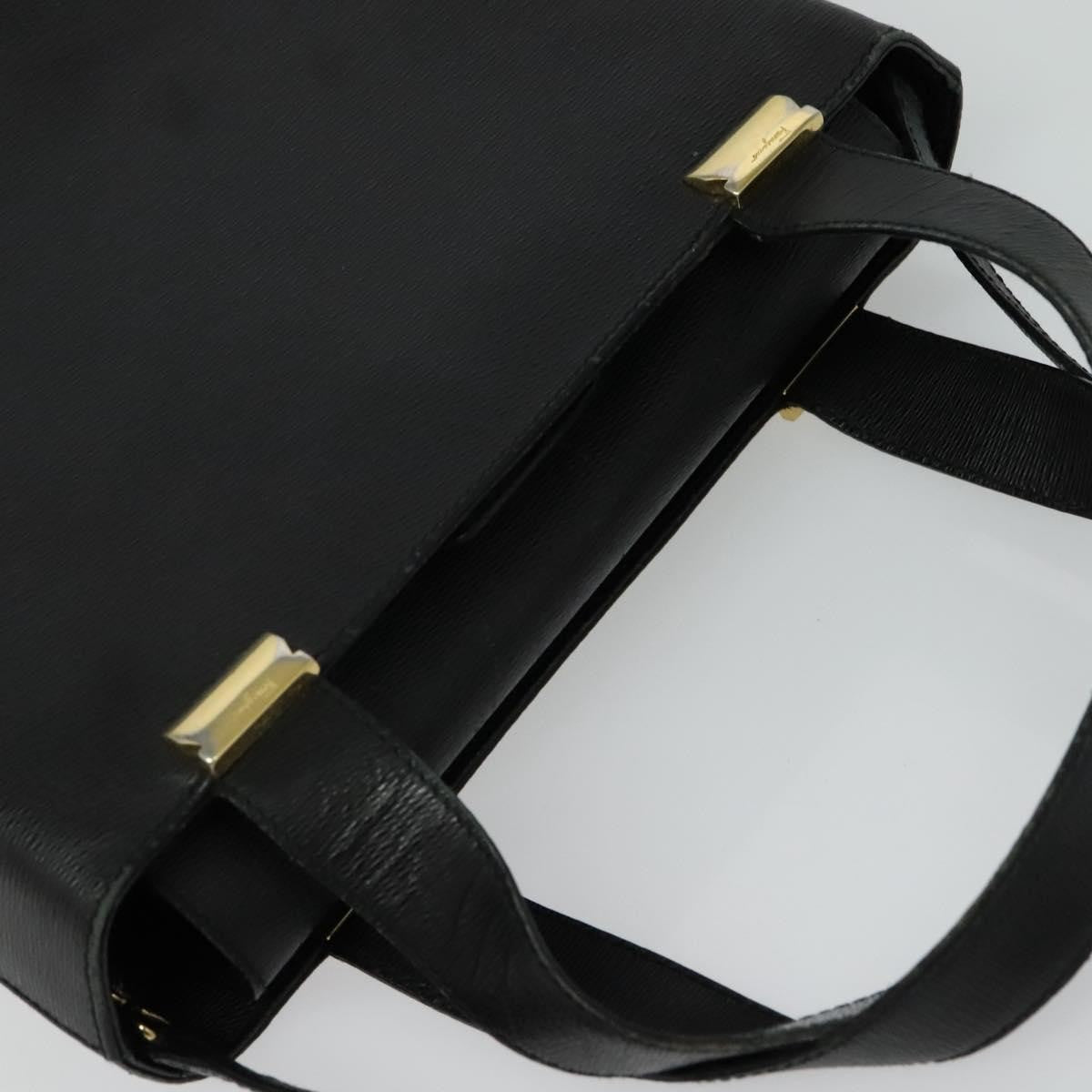 Salvatore Ferragamo Vintage Handbag Leather, BLACK, LEATHER, Handbag