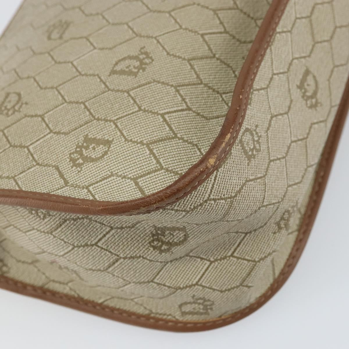 Christian Dior Vintage Honeycomb Shoulder Bag Canvas, BEIGE, CANVAS, Shoulder bag