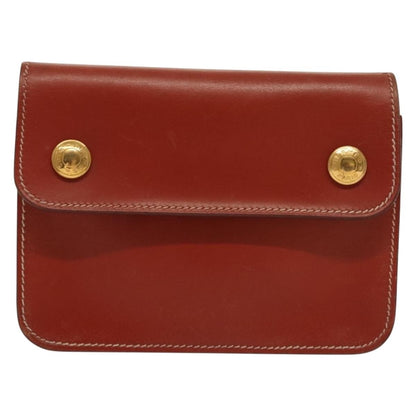 Hermes Pochette Green Waist Bag Leather, BROWN, LEATHER, Clutche & pouche