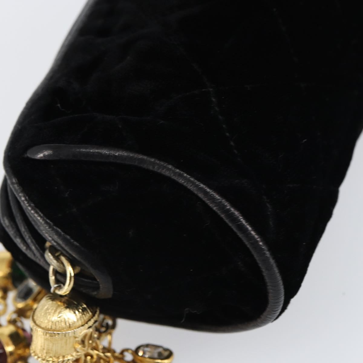 Chanel Vintage gripoix Clutch Velvet, Black, Velvet, Clutch
