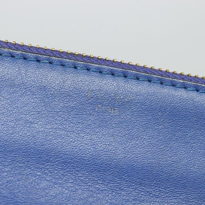 Celine Trio Crossbody Bag Leather, BLUE, LEATHER, Shoulder bag