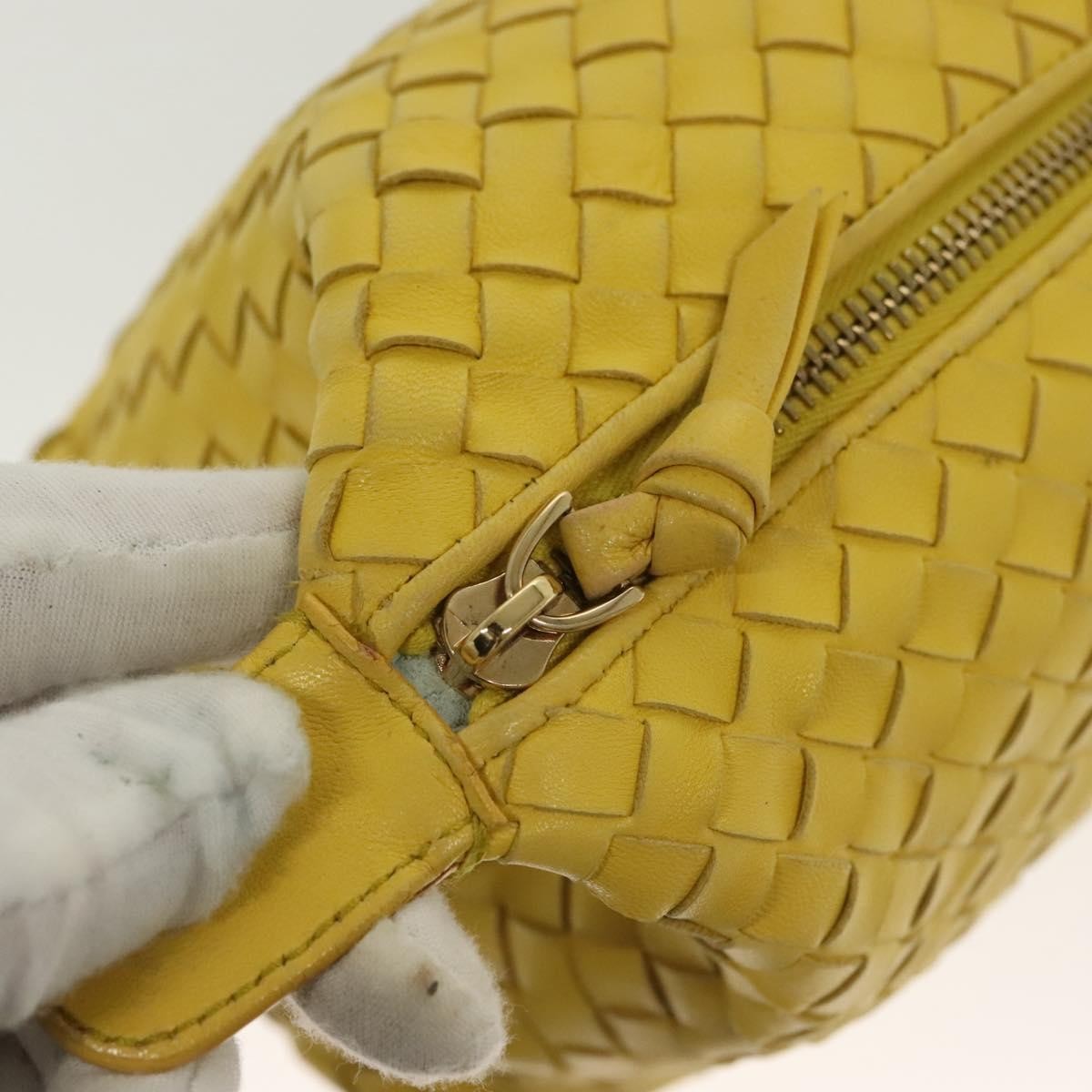 Bottega Veneta Wallace Shoulder Bag Intrecciato Nappa, YELLOW, LEATHER, Clutche & pouche