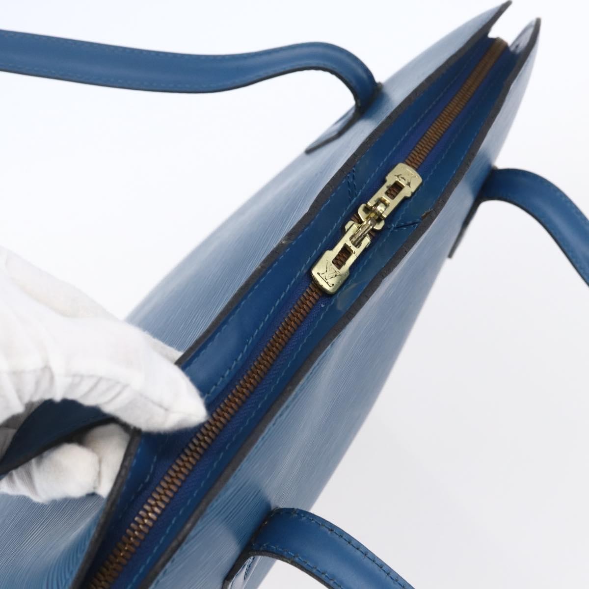 Louis Vuitton Lussac Handbag Epi Leather, BLUE, LEATHER, Shoulder bag