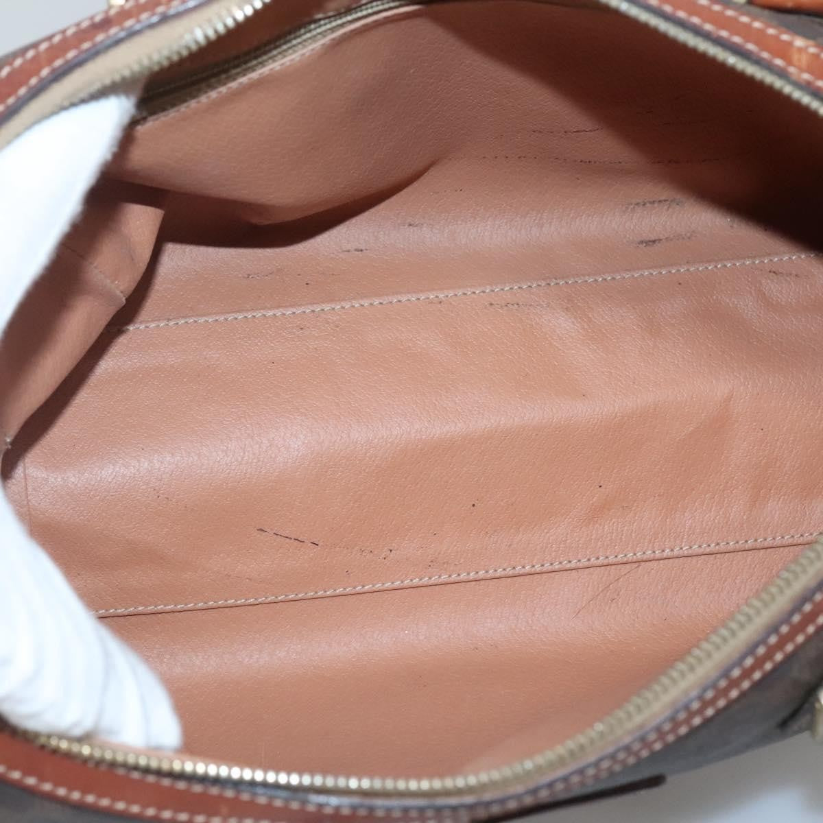 Celine Macadam Handbag Macadam with leather, BROWN, CANVAS, Handbag