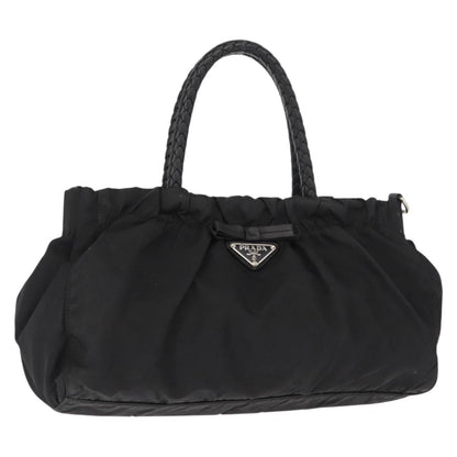 Prada Bow Convertible Tote Tessuto, BLACK, NYLON, Handbag