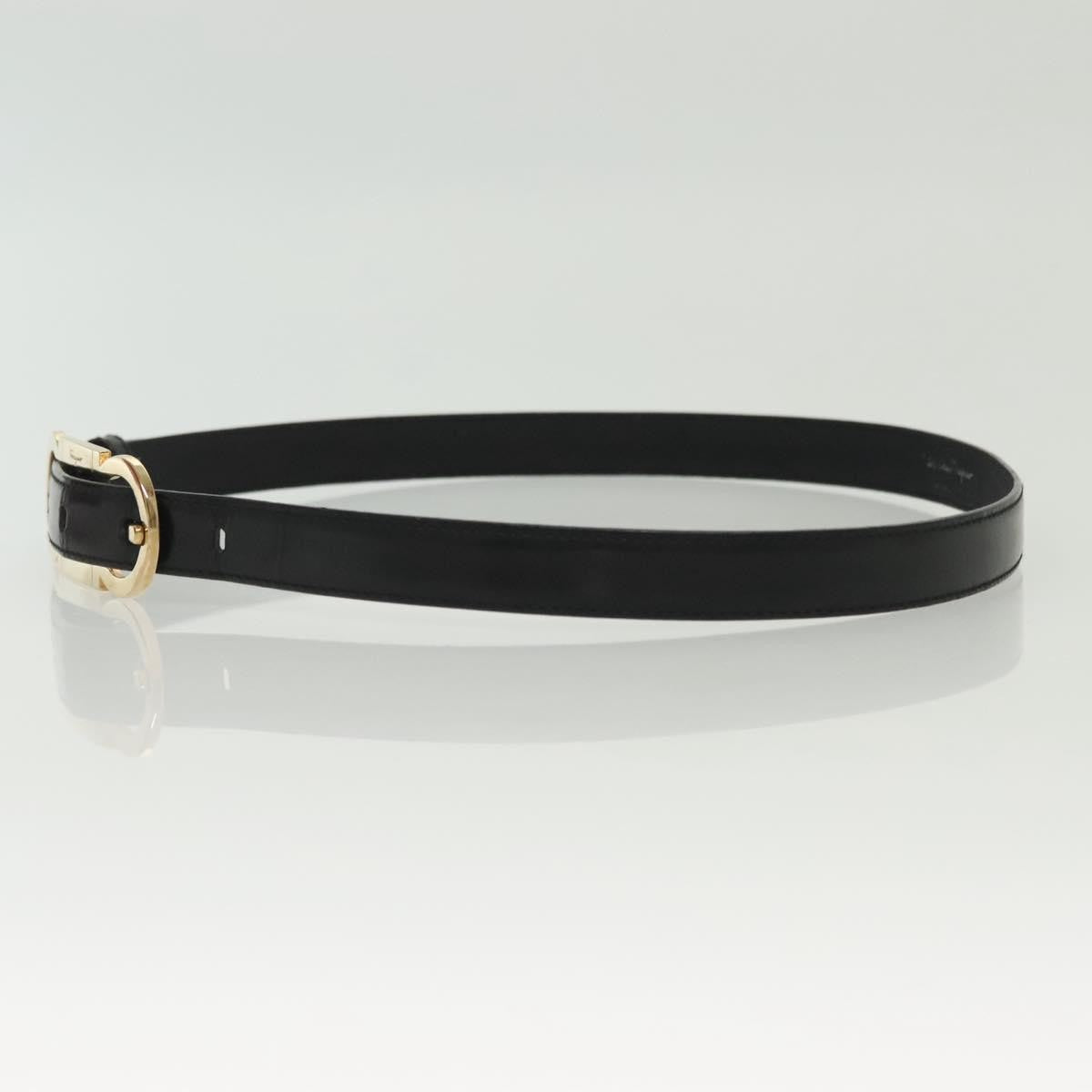 Salvatore Ferragamo Gancini Belt Leather, BLACK, LEATHER, Belts