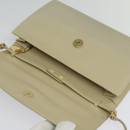 Gucci Vintage Interlocking G Flap Shoulder Bag Leather, BEIGE, LEATHER, Shoulder bag