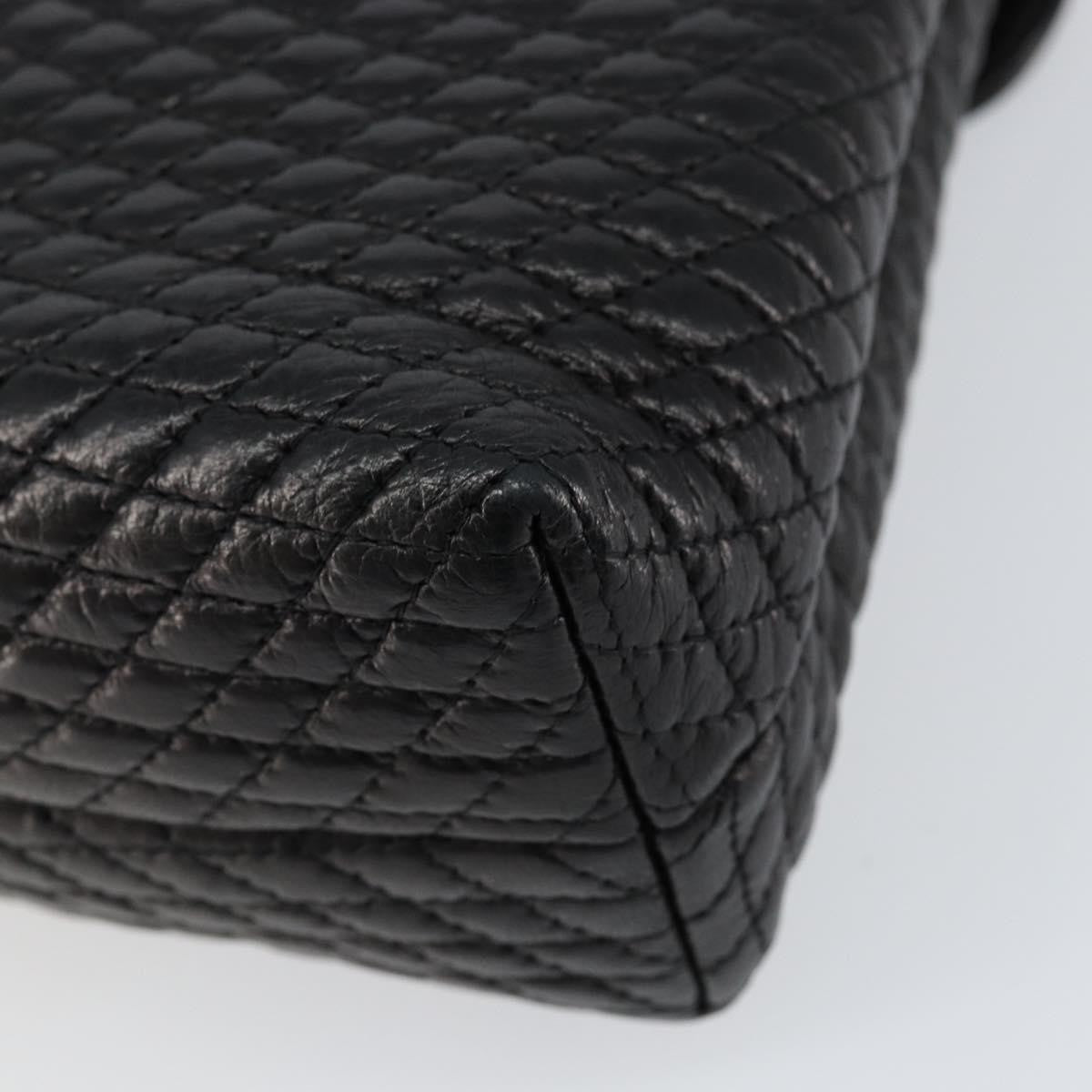 Bally Vintage Handbag Quilted Leather, BLACK, LEATHER, Handbag