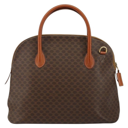 Celine Macadam Handbag Macadam with leather, BROWN, PVC,CANVAS, Handbag