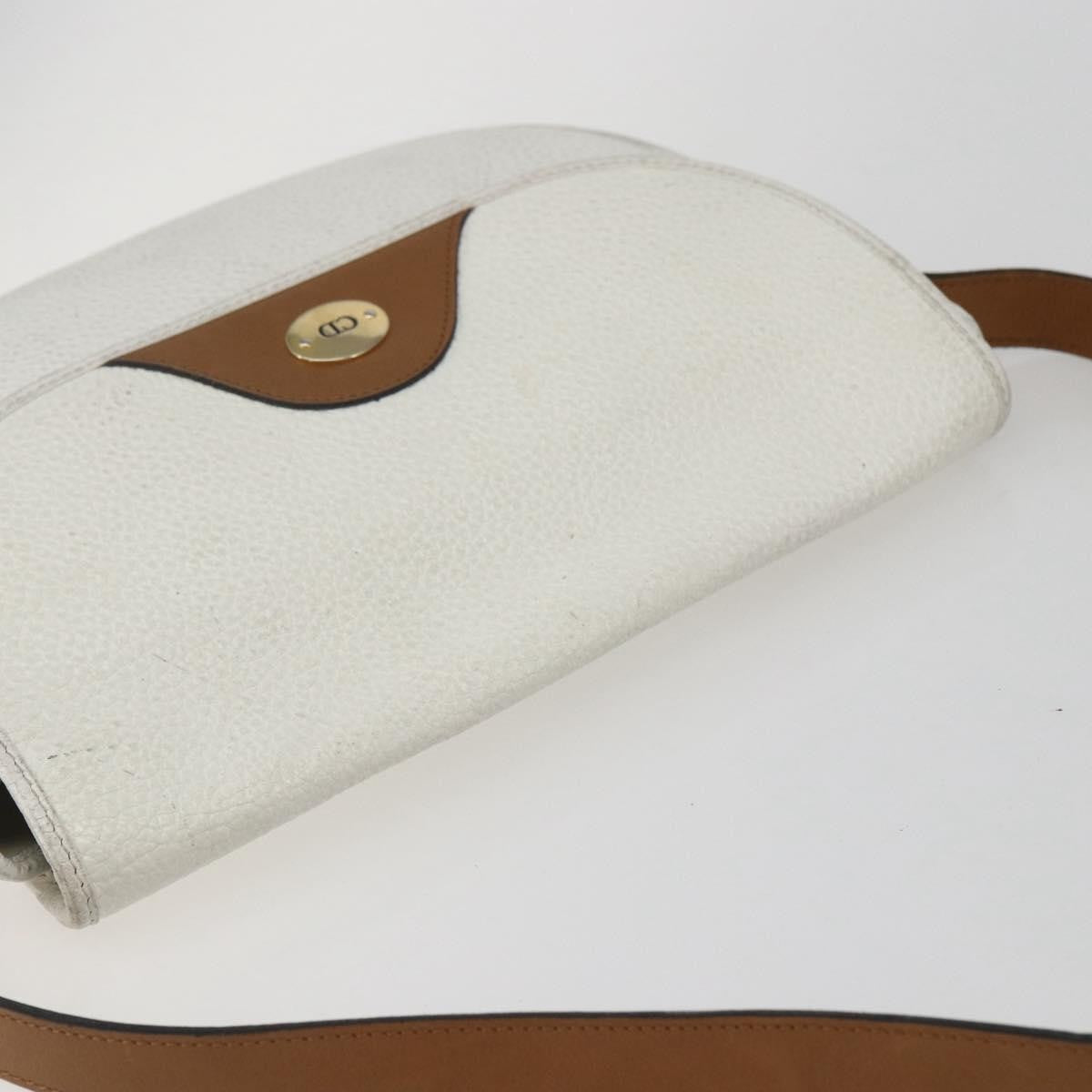 Christian Dior Vintage Shoulder Bag Leather, WHITE, LEATHER, Shoulder bag