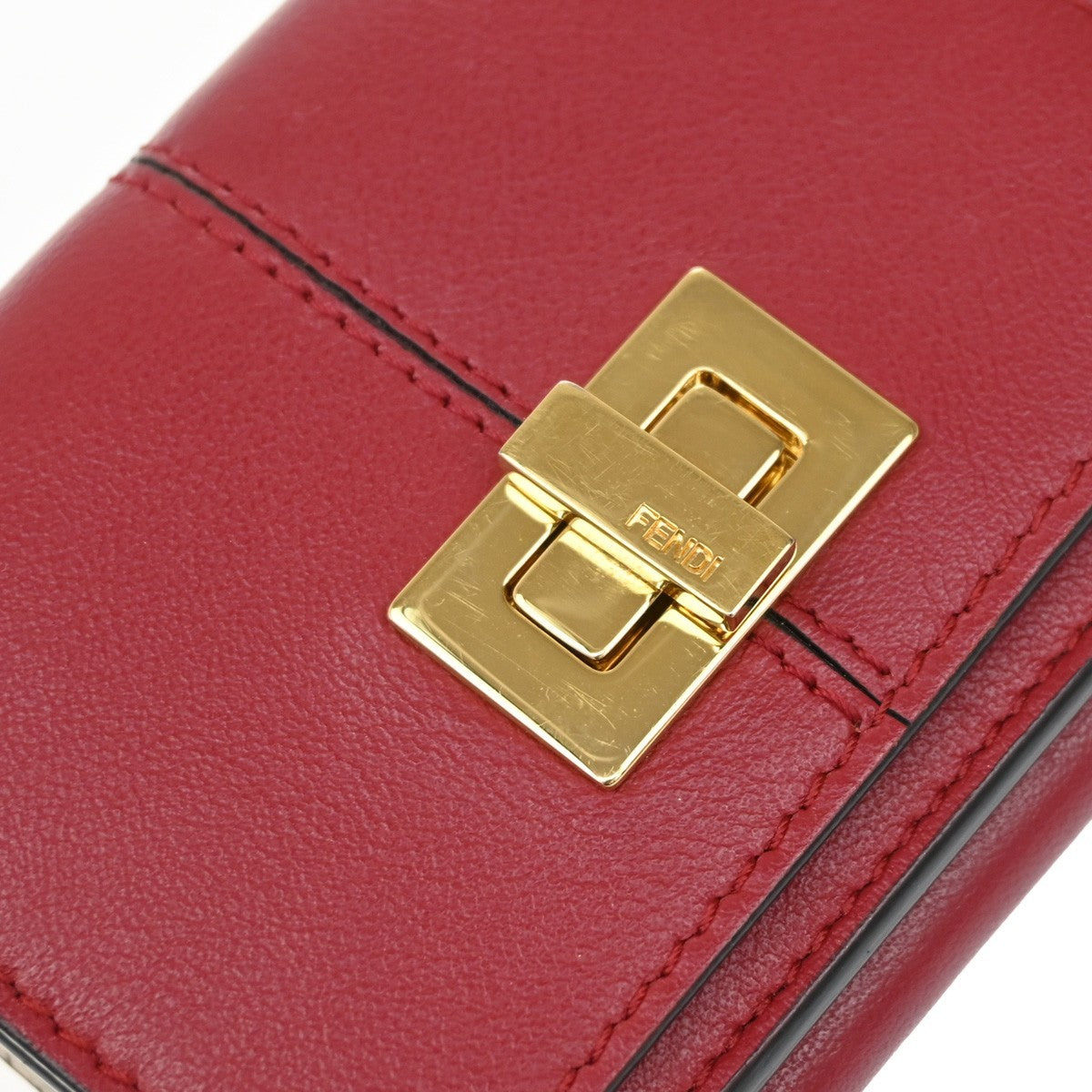Fendi Peekaboo Wallet Leather, RED, LEATHER, Wallets