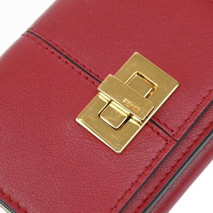 Fendi Peekaboo Wallet Leather, RED, LEATHER, Wallets