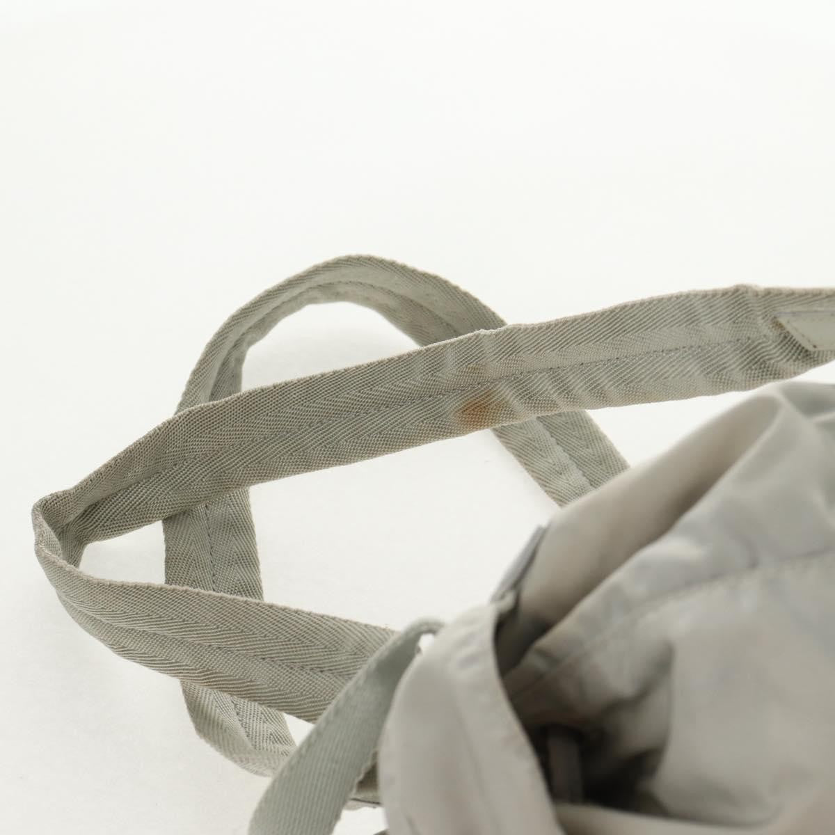 Prada Double Pocket Backpack Chain Shoulder Bag Re-Nylon, GRAY, NYLON, Backpack