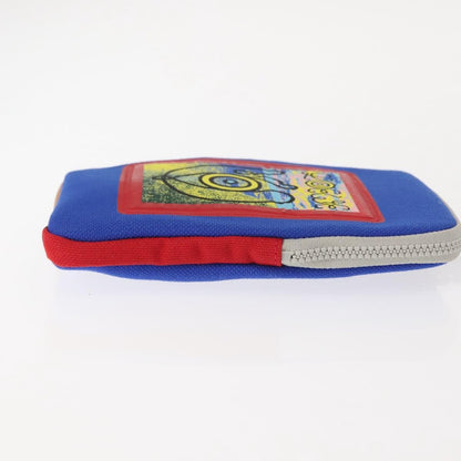 Loewe Eye/Loewe/Nature Zip Neck Pouch Canvas with Applique, BLUE, CANVAS, Clutche & pouche