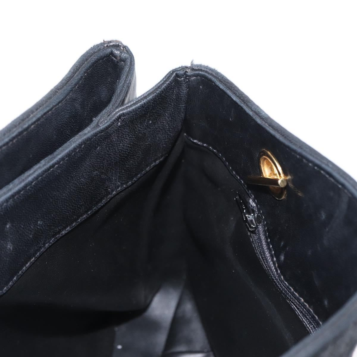 Bally Vintage Chain Shoulder Bag Quilted Leather, BLACK, LEATHER, Shoulder bag