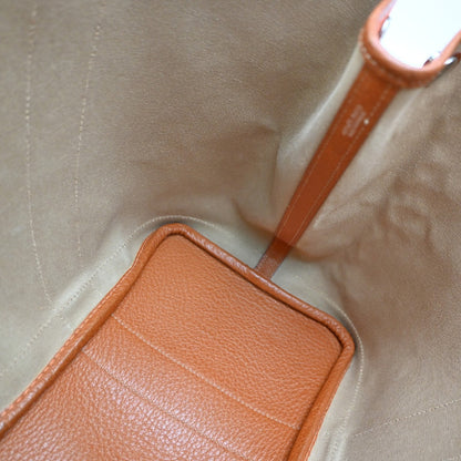 Hermes Garden Party Tote Canvas and Leather, ORANGE, CANVAS, Tote bag