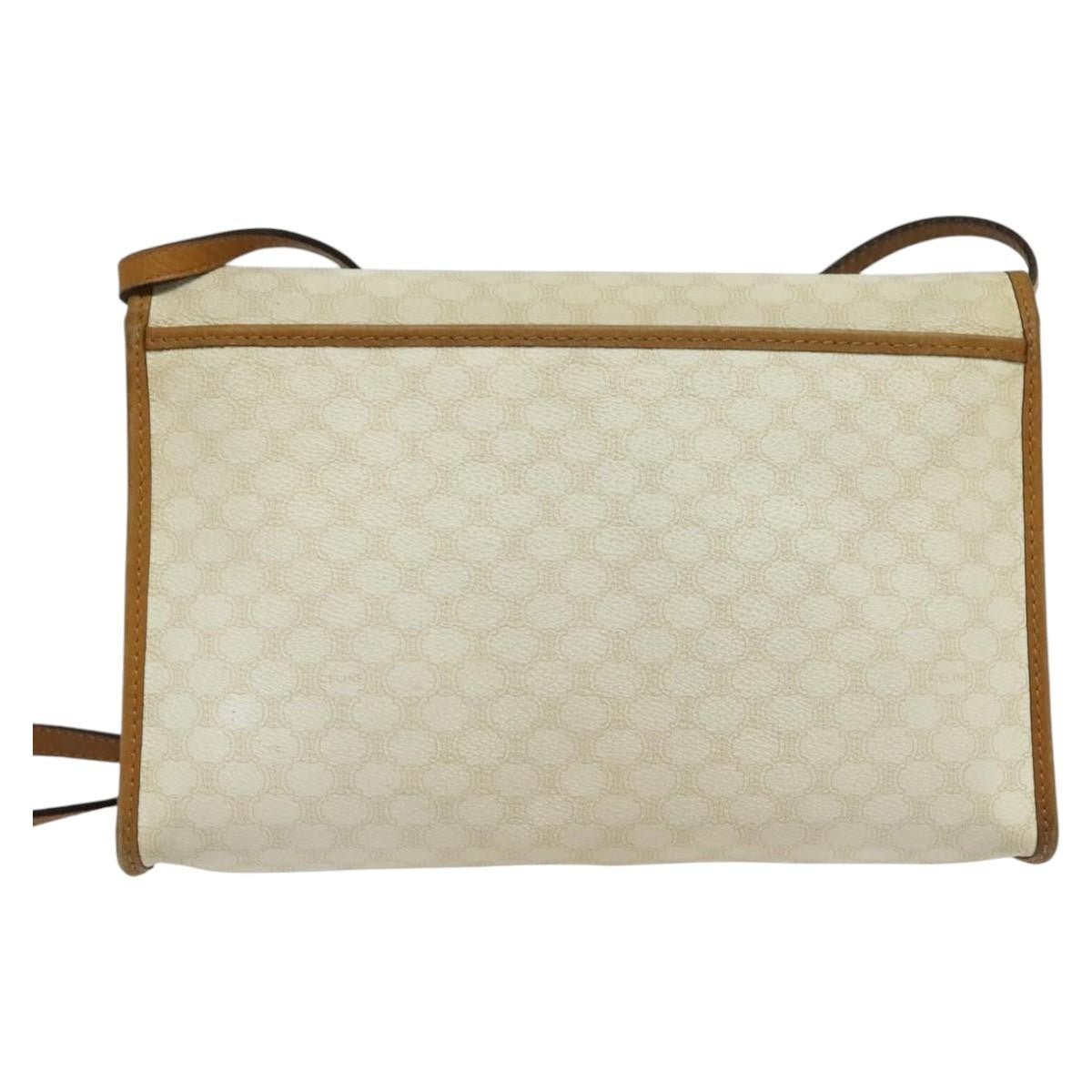 Celine Macadam Shoulder Bag PVC Leather, WHITE, PVC, Shoulder bag