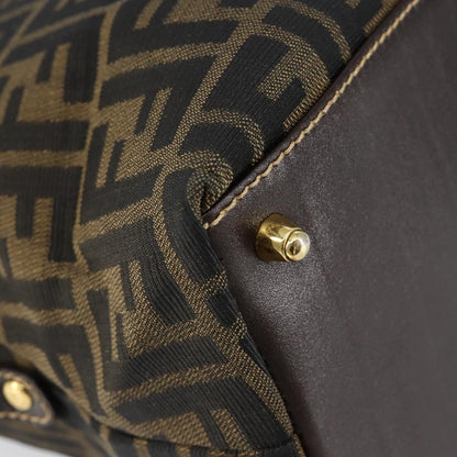 Fendi Vintage Convertible Satchel Zucca Canvas, BROWN, CANVAS, Handbag