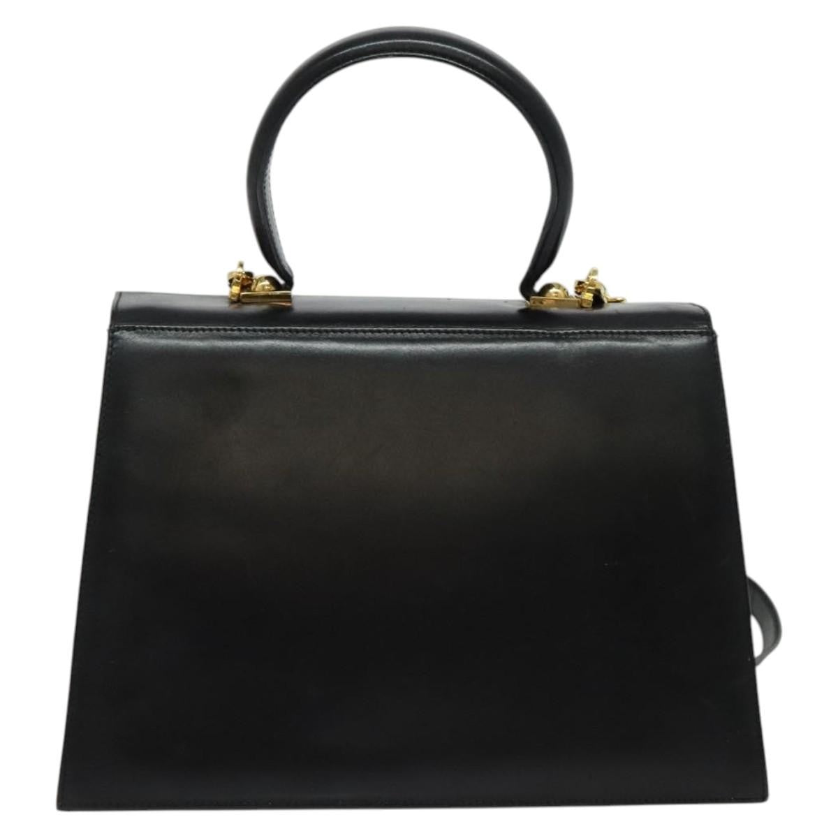Salvatore Ferragamo Gancini Convertible Top Handle Bag Leather, BLACK, LEATHER, Handbag