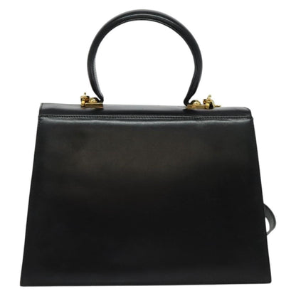 Salvatore Ferragamo Gancini Convertible Top Handle Bag Leather, BLACK, LEATHER, Handbag