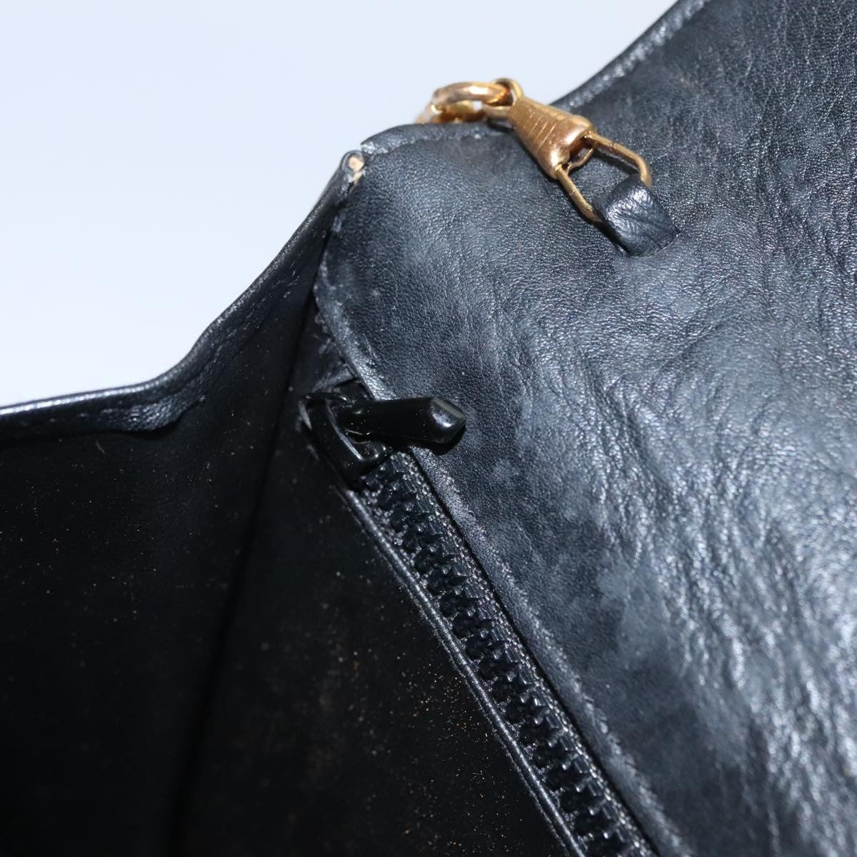 Celine Chain Shoulder Bag Leather, BLACK, LEATHER, Shoulder bag