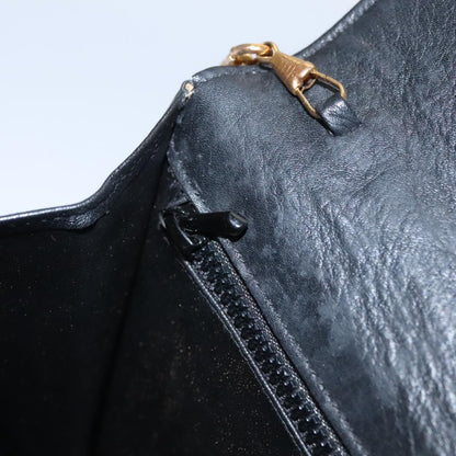 Celine Chain Shoulder Bag Leather, BLACK, LEATHER, Shoulder bag