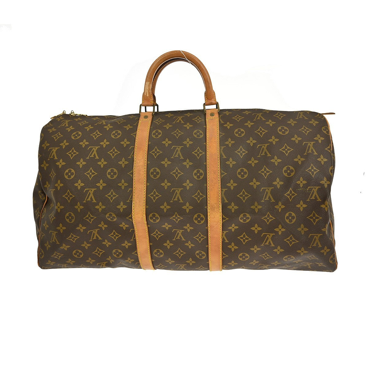 Louis Vuitton Keepall Bag Monogram Canvas, BROWN, CANVAS, Travel bag