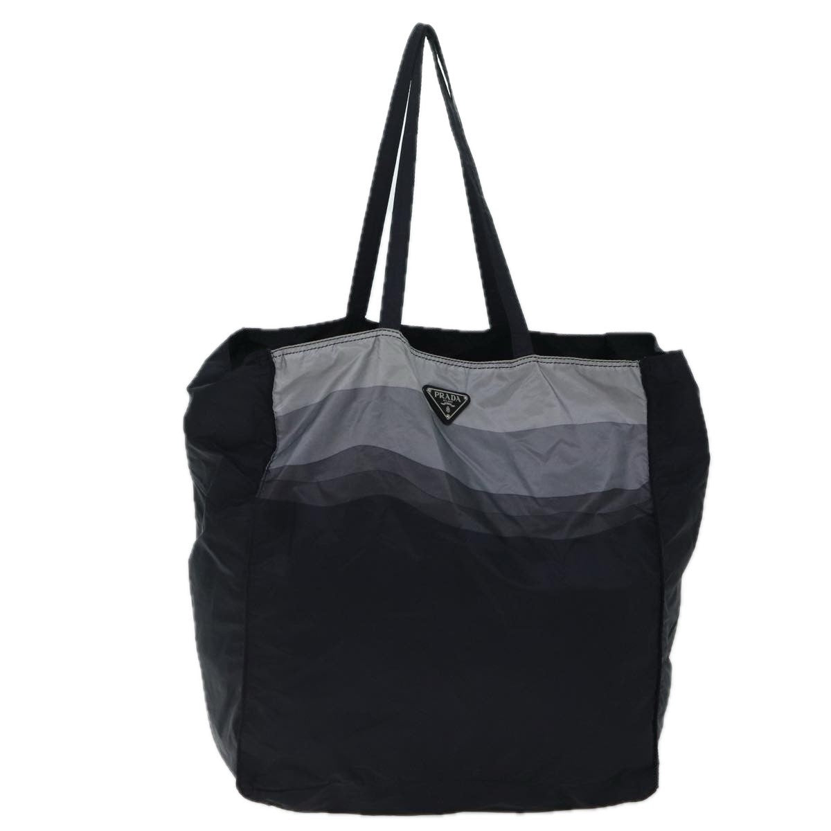Prada Side Pocket Tote Nylon, BLACK, NYLON, Tote bag