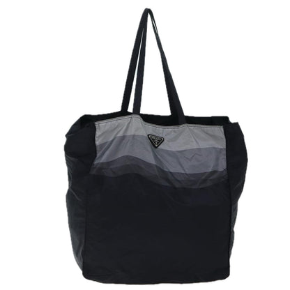 Prada Side Pocket Tote Nylon, BLACK, NYLON, Tote bag