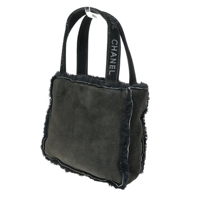Chanel Fantasy Fur Tote Faux Fur with Leather, BLACK, SUEDE,FUR, Handbag