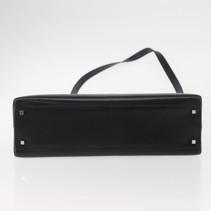 Salvatore Ferragamo Gancini handbag Leather, BLACK, LEATHER, Handbag