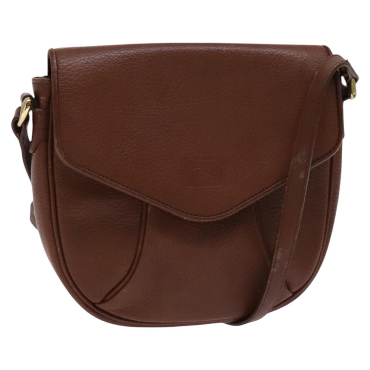 Burberry Flap Shoulder Bag Leather, BROWN, LEATHER, Shoulder bag