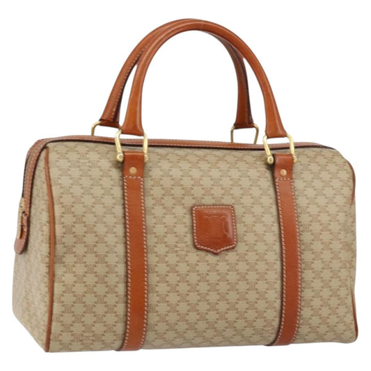 Celine Macadam Handbag Macadam with leather, BEIGE, PVC, Handbag