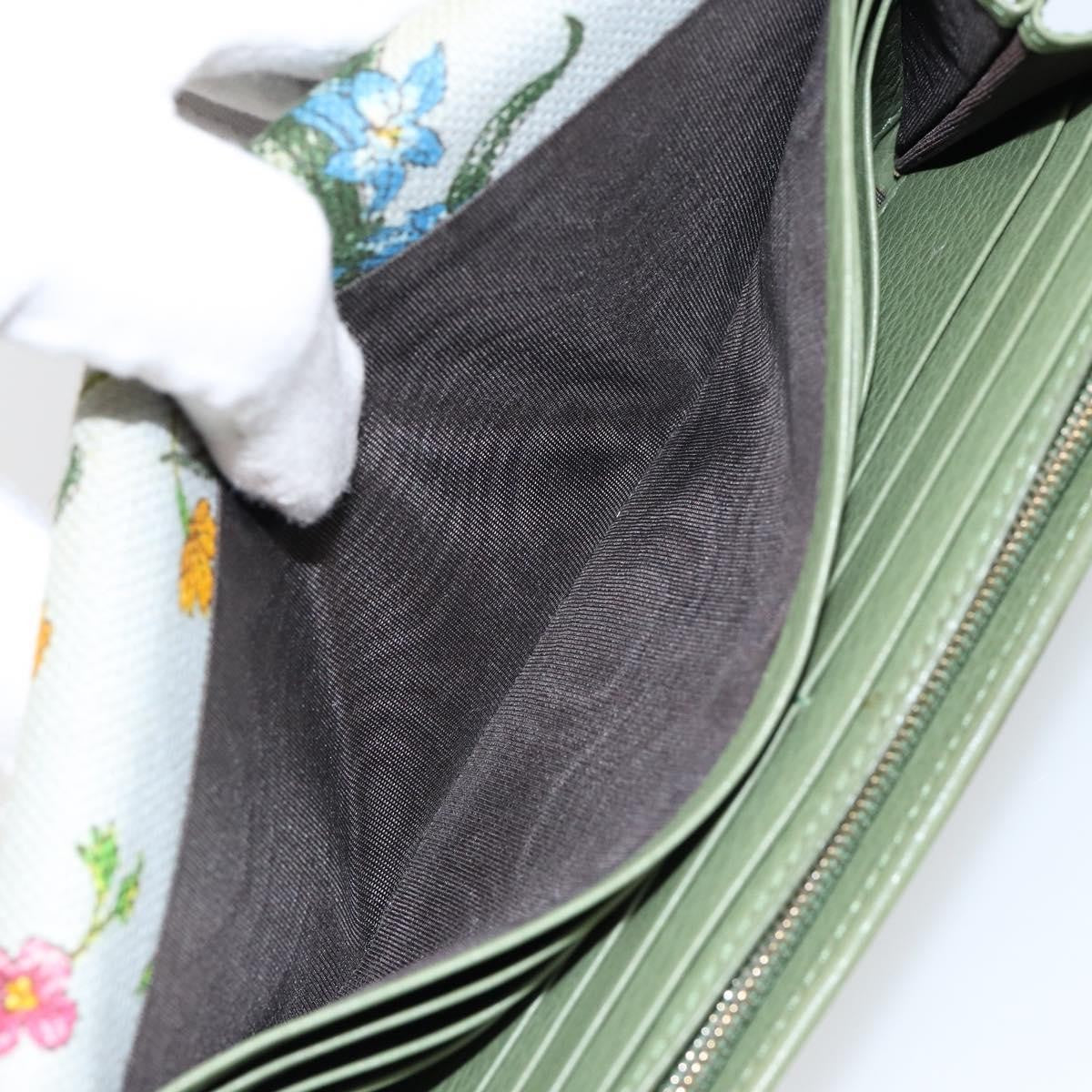 Gucci Logo Embossed Continental Wallet Leather, GREEN, LEATHER, Wallets