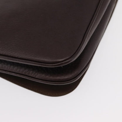 Salvatore Ferragamo Gancini Shoulder Bag Leather, BROWN, LEATHER, Shoulder bag