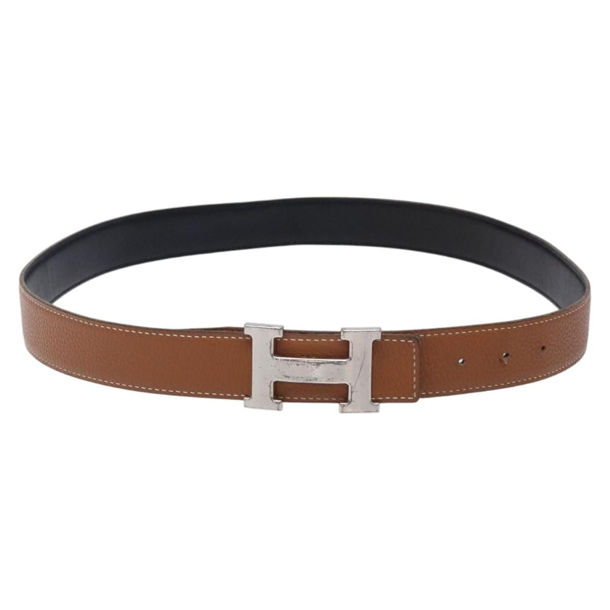 Hermes Constance Belt Leather, BROWN, LEATHER, Belts