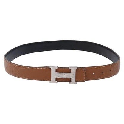 Hermes Constance Belt Leather, BROWN, LEATHER, Belts