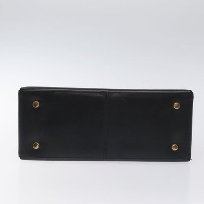 Salvatore Ferragamo Convertible Top Handle Bag Leather, BLACK, LEATHER, Handbag