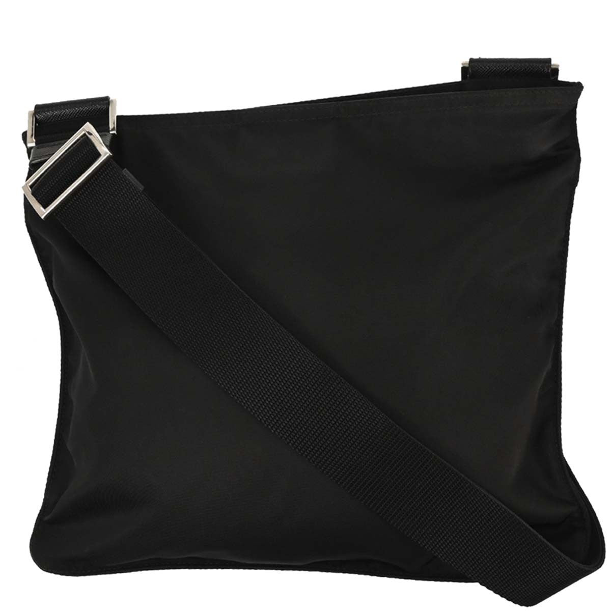 Prada Front Pocket Messenger Bag Tessuto, BLACK, NYLON, Shoulder bag