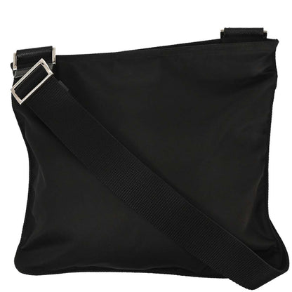 Prada Front Pocket Messenger Bag Tessuto, BLACK, NYLON, Shoulder bag